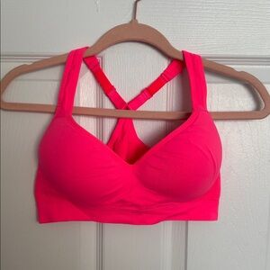 Neon Coral Sports Bra (Built In Cups)